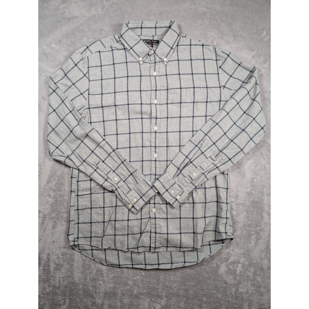 Michael Kors Button Up Shirt Mens Size Large Gray Slim Fit Casual Everyday